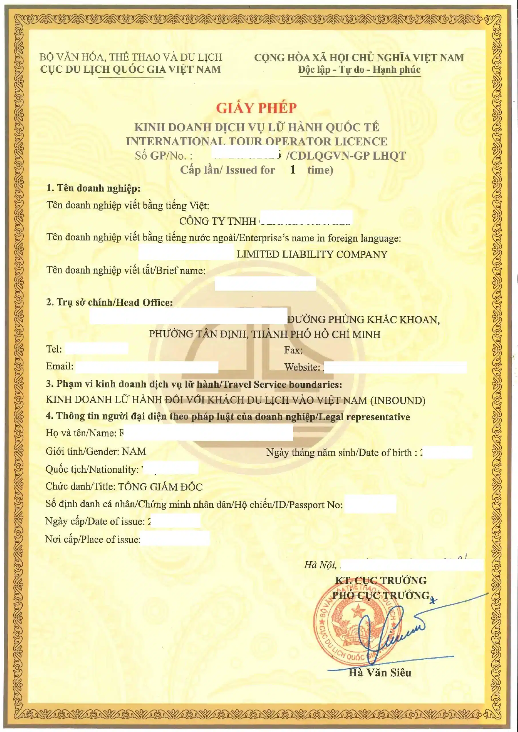 International Tour Operator Licence